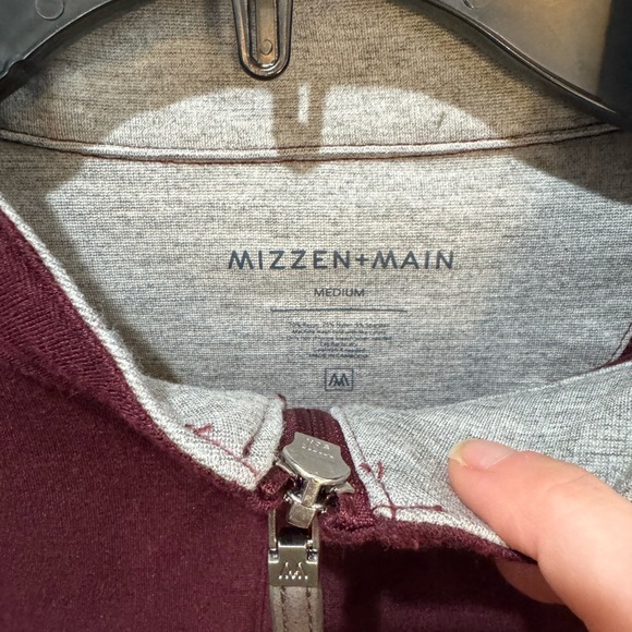 Mizzen &‎ Main Men's Pro Flex Quarter 1/4 Zip Burgundy Heather, Medium - Picture 6 of 8
